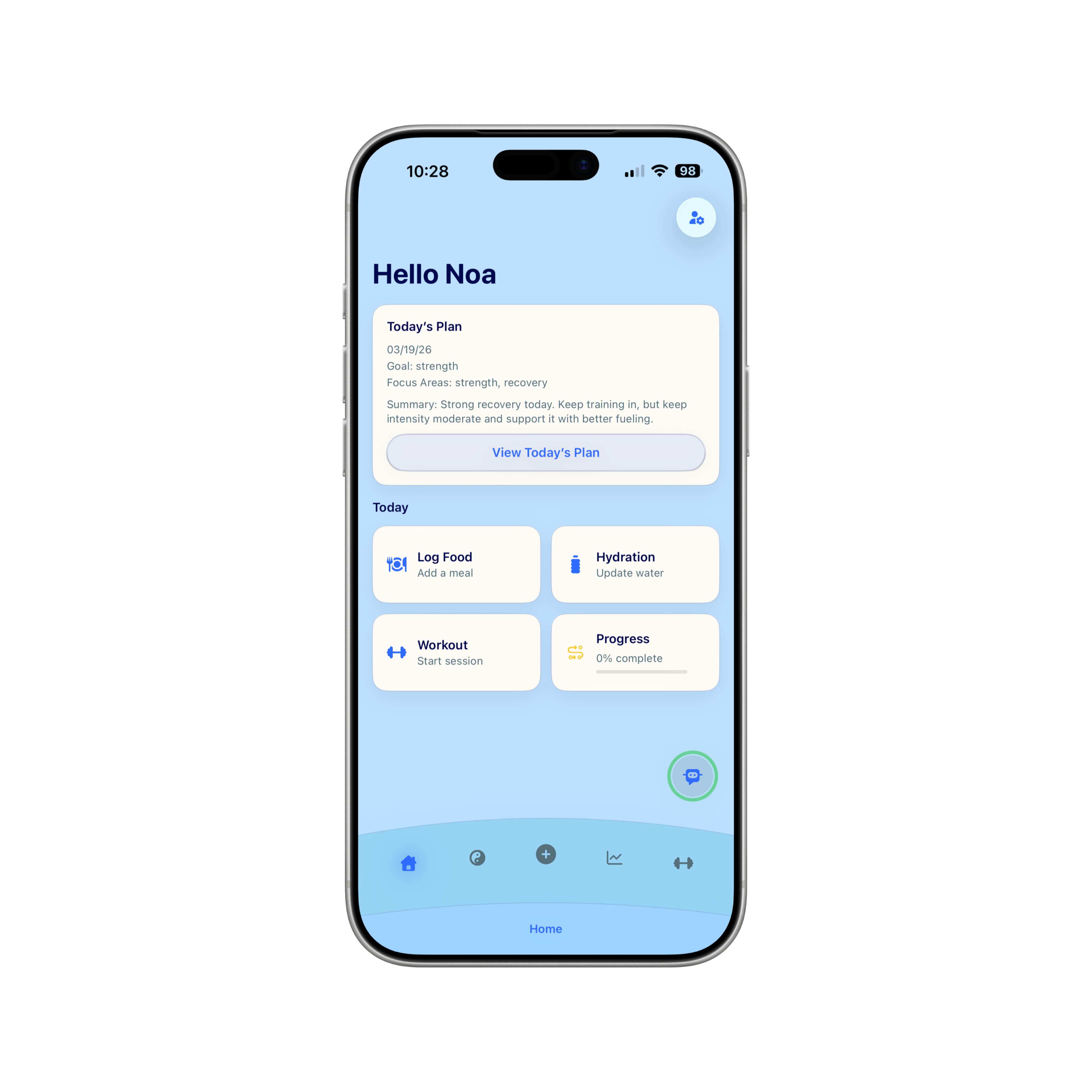 Home screen — Habit Tuner